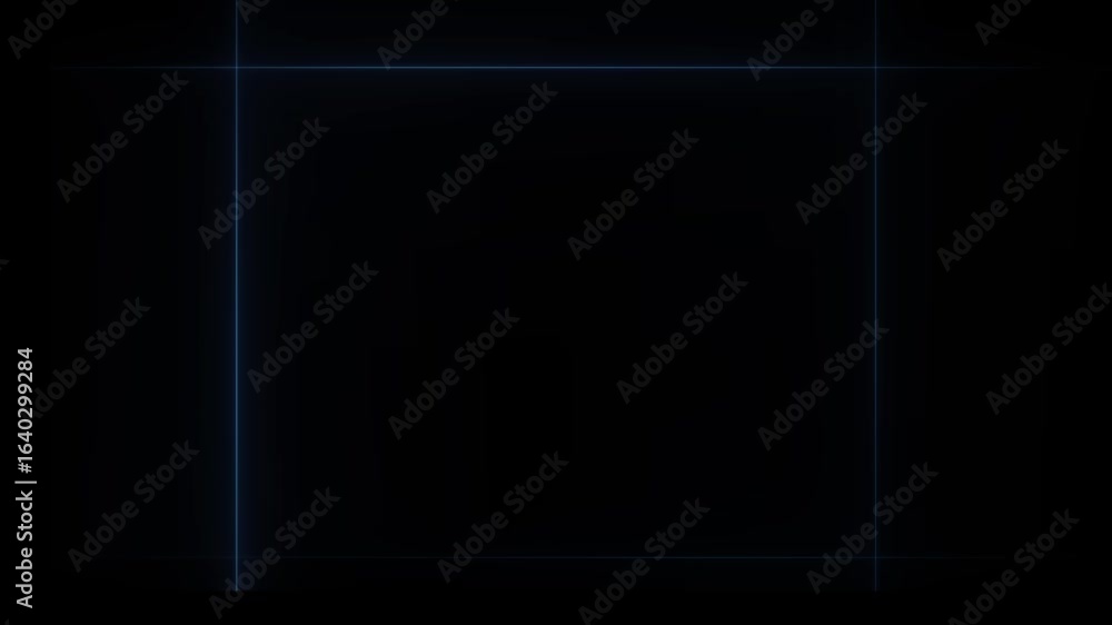 Abstrack neon background with glowing square shape and spinning cloud.abstrack neon glowing square frame animation.	