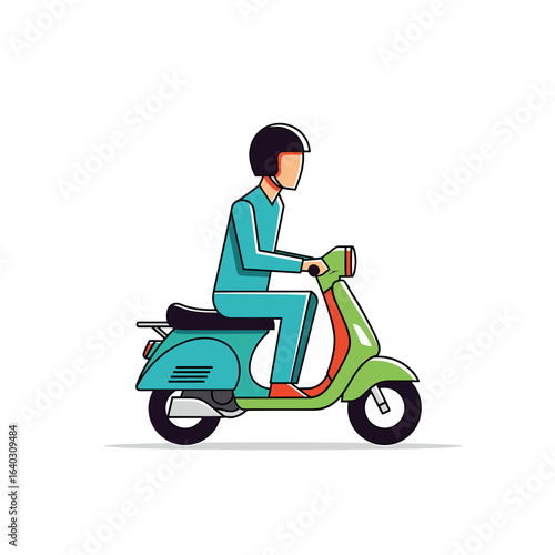 Colorful scooter rider in motion showcasing a vibrant and dynamic urban lifestyle experience