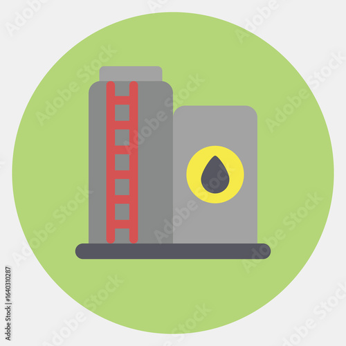 Icon oil storage. Oil Industry elements. Icon in color mate style.