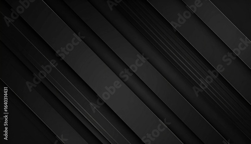 3D black geometric abstract background overlap layer on dark space with diagonal lines decoration. Modern graphic design element striped style for banner, flyer, card, brochure cover