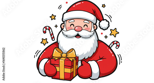 santa claus with gift