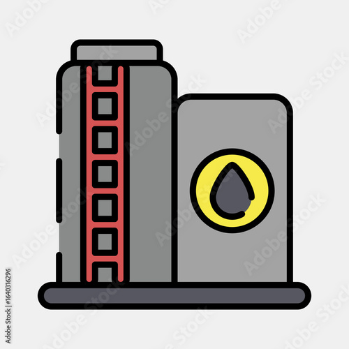 Icon oil storage. Oil Industry elements. Icon in filled line style.