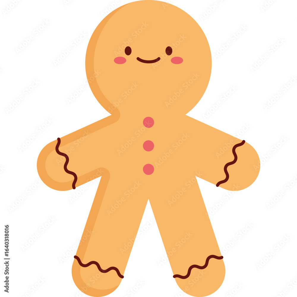 Obraz premium Cute Festive Gingerbread Cookie Vector
