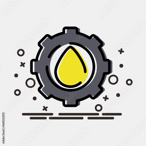 Icon oil development. Oil Industry elements. Icon in MBE style.