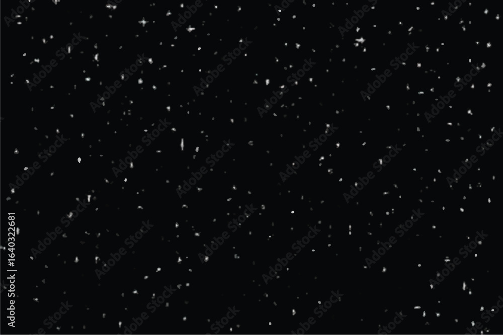 Fototapeta premium Falling snowflakes on a dark night winter holiday scene abstract effect