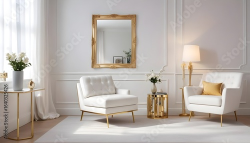 Photo interior modern design room 3d illustration