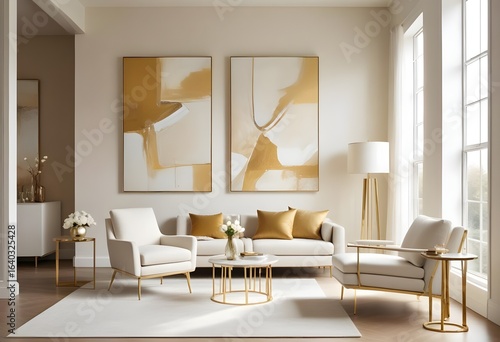 Photo interior modern design room 3d illustration