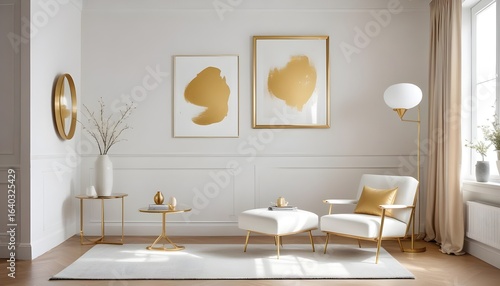 Photo interior modern design room 3d illustration