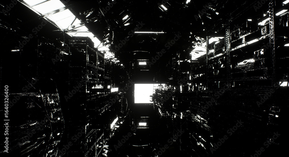 Fototapeta premium 倉庫 ミラー・コンテナ