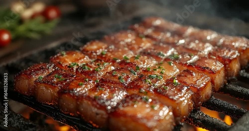 grilled meat on the grill