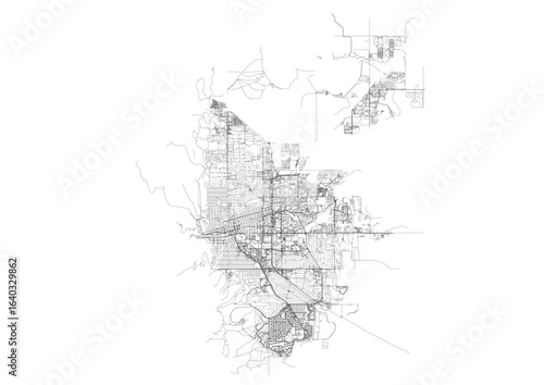 Vector highway map of Boulder with detailed road network
