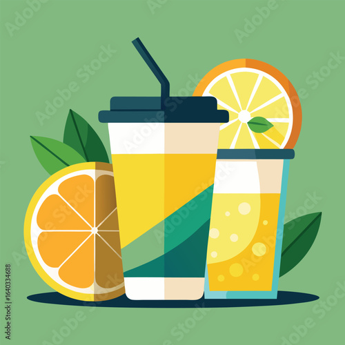 Set of Soda can, cocktail, soft drinks isolated vector illustration