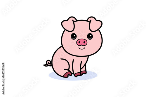 Cute Cartoon Pig Illustration