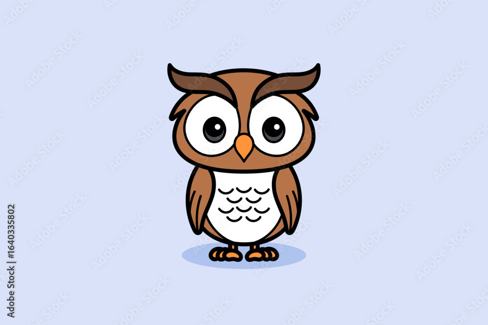 Fototapeta premium Cute Cartoon Owl Character