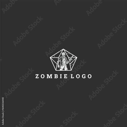 Zombie logo with a creepy and bold style for thrilling and edgy branding.