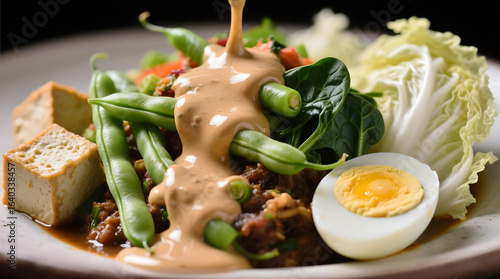 Creamy Peanut Sauce on Gado-Gado