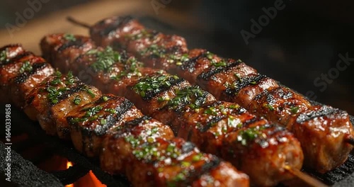 chicken satay grilled on the grill