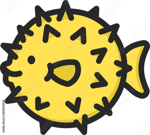 Pufferfish Filled Line Icon