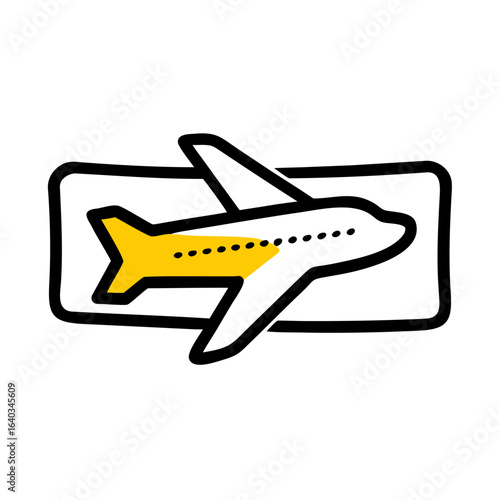 airline ticket hand drawing icon for web and graphic design