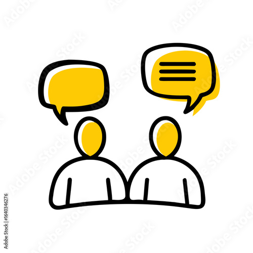 discussion hand drawing icon for web and graphic design