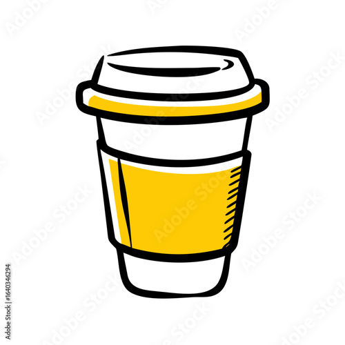 disposable coffee cup hand drawing icon for web and graphic design