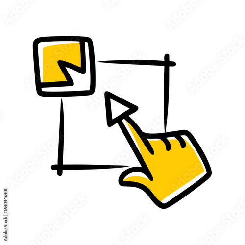 drag and drop hand drawing icon for web and graphic design