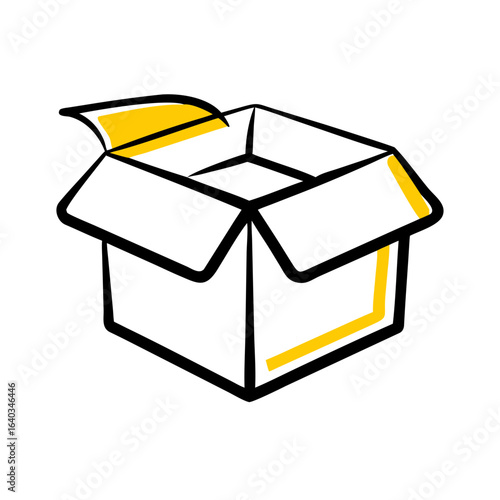 ecommerce box hand drawing icon for web and graphic design