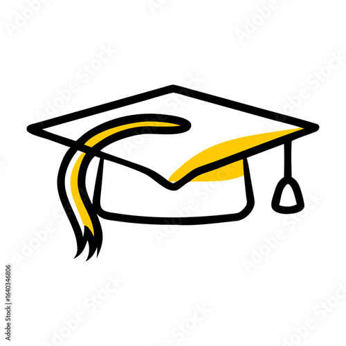 graduation cap hand drawing icon for web and graphic design
