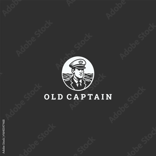 Old captain logo with a classic and strong style for trustworthy nautical branding.