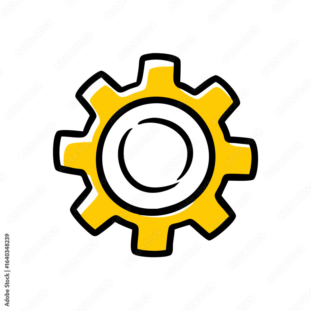 settings wheel hand drawing icon for web and graphic design settings wheel hand drawing icon for web and graphic design