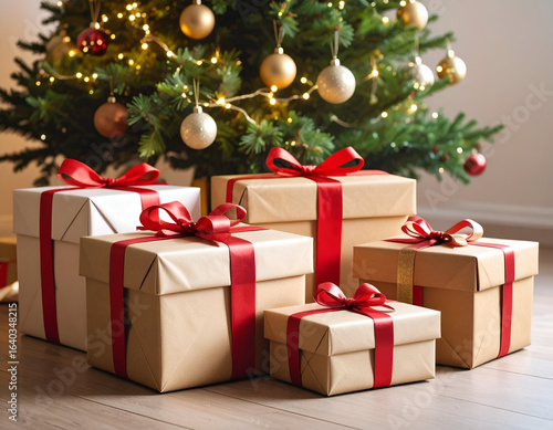 Wallpaper Mural Christmas gifts under tree. Torontodigital.ca