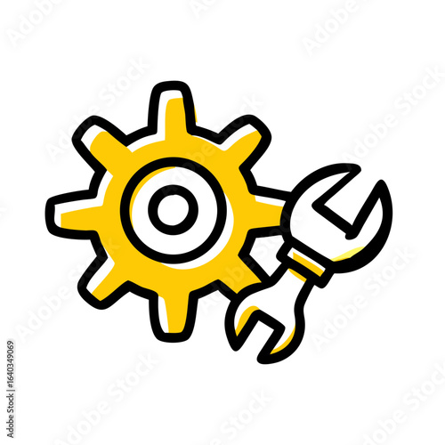tool settings hand drawing icon for web and graphic design
