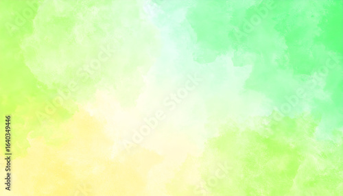 Abstract Green Yellow Watercolor.