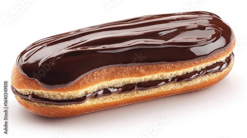 Wallpaper Mural Chocolate-covered ?clair pastry with sweet filling, isolated against white Torontodigital.ca