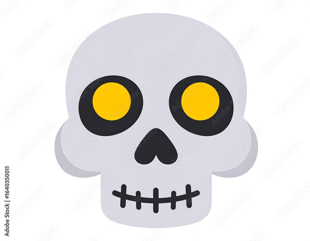 Fototapeta premium Creepy and Cute Skull Character Illustration for Halloween Holiday Season
