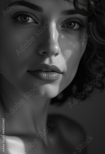 Wallpaper Mural Black and white portrait of woman with soft lighting Torontodigital.ca