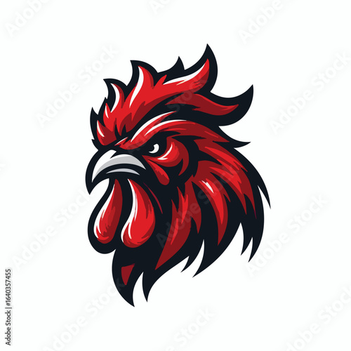 Wallpaper Mural Angry red rooster head logo vector image Torontodigital.ca