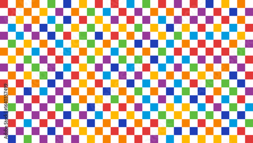 chessboard rainbow colors wide seamless texture, panoramic checked background, abstract geometric shapes vector pattern