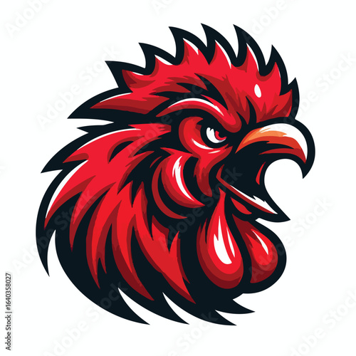 Wallpaper Mural Angry red rooster head logo vector image Torontodigital.ca