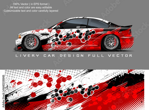 car livery graphic vector. abstract grunge background design for vehicle vinyl wrap and car branding