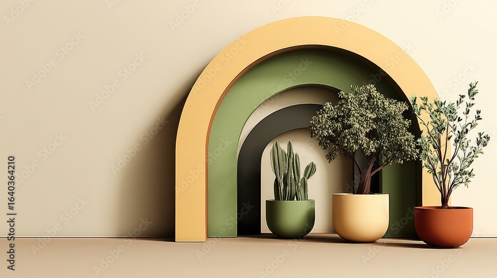 Fototapeta premium Minimalist home decor with plants