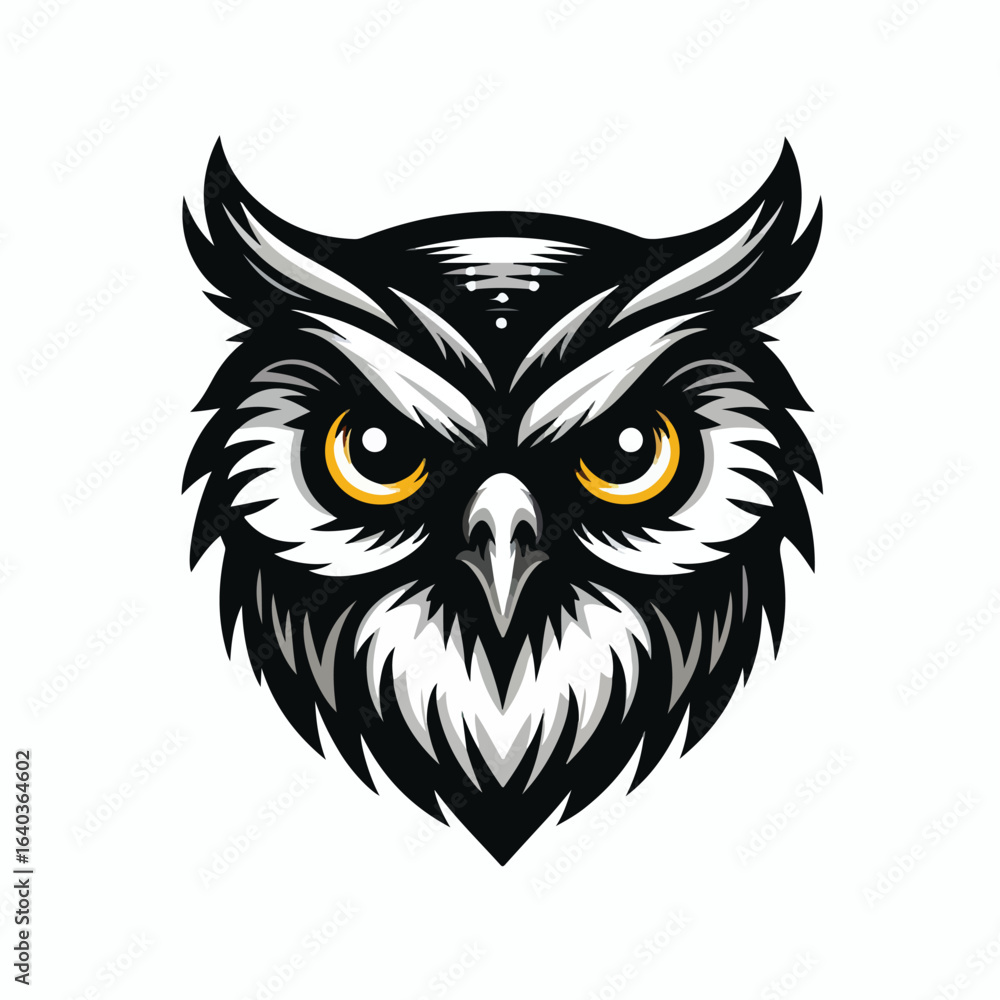 Fototapeta premium angry owl logo vector image