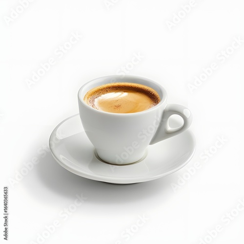 Fresh Espresso Shot in White Porcelain Cup with Rich Crema – Cinematic Coffee Photography
