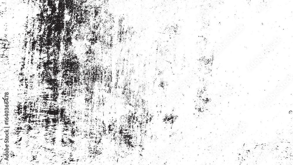 Obraz premium Black and White Heavy Distressed Grunge Texture Vector Overlay
