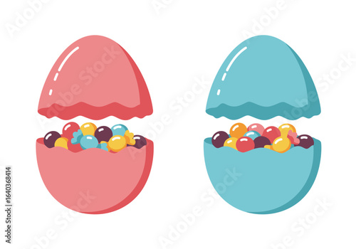 Colorful Easter Eggs with Candy A Delightful Illustration for Spring Celebrations and Treats