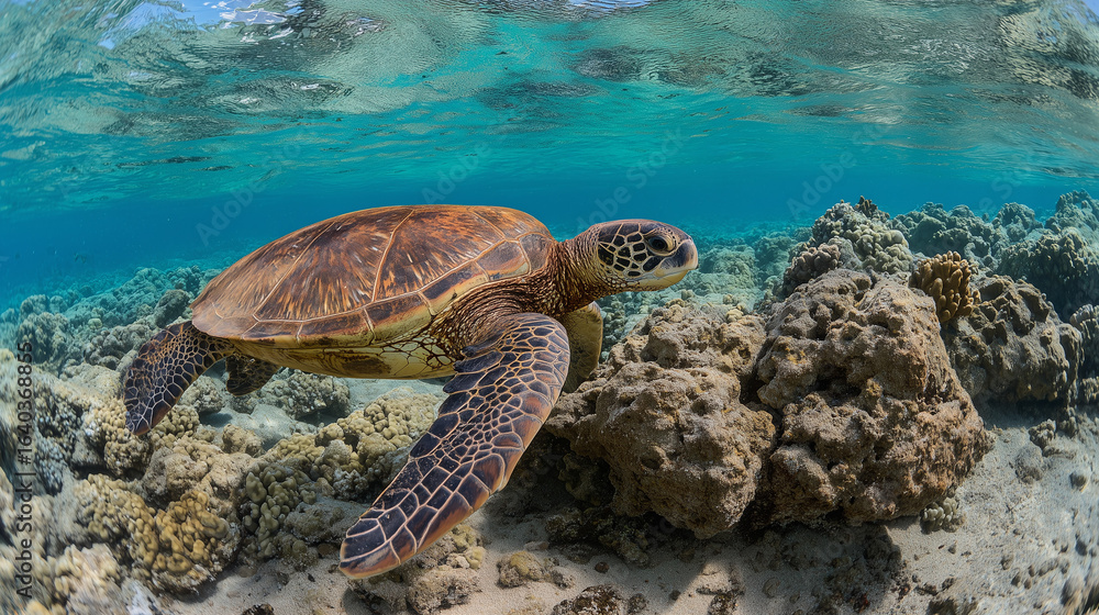 Obraz premium sea turtle swimming