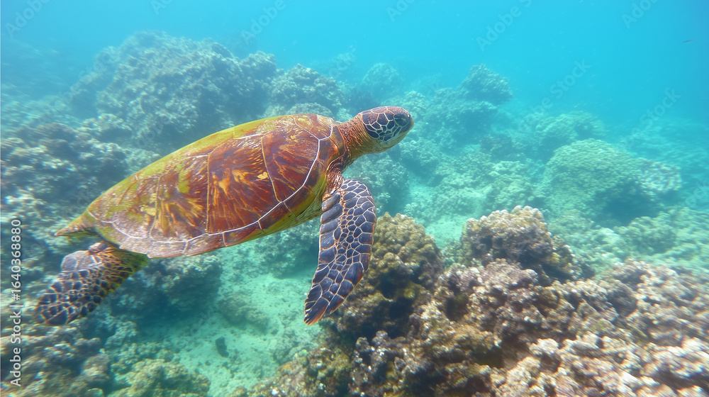 Fototapeta premium sea turtle swimming in water