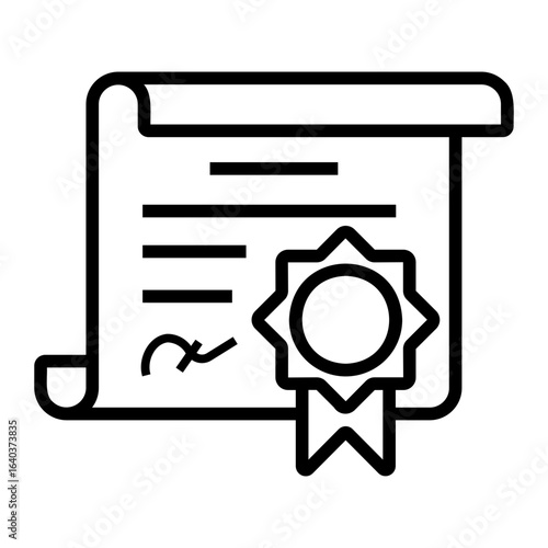 black and white certificate with ribbon clip art preview