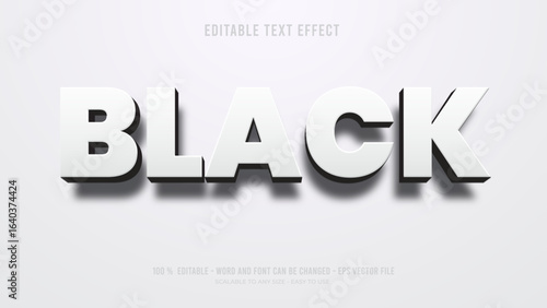 black editable text effect