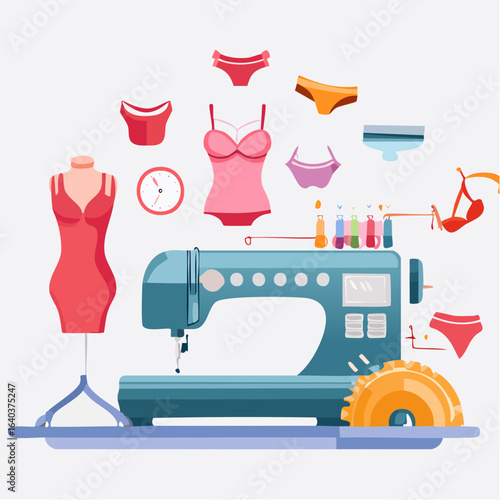 下着製造業のベクターイラスト素材